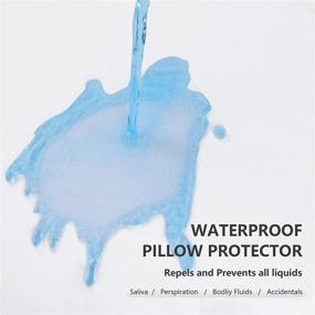 img 2 attached to Queen Size Waterproof Terry Pillow Protector (2-Pack) | Soft Breathable Microfiber Cover With Durable Zipper Encasement