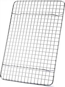 img 4 attached to Aisoso 18/8 Stainless Steel Baking Rack - Multi-Use Cooling Rack For Quarter Sheet Pan, Oven And Dishwasher Safe - 8.5 X 12 Inches