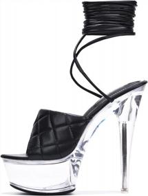 img 4 attached to Sexy Quilted Lace Up Transparent Platform High Heels For Women By Cape Robbin – Maximize Your Style Game!