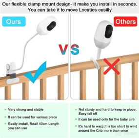 img 2 attached to 📹 Flexible Long Gooseneck Arm Baby Monitor Mount - Compatible with Nooie Baby Monitor and Nooie Pet Camera Indoor - 15.7 inches - Crib Baby Camera Stand - No Tools Required
