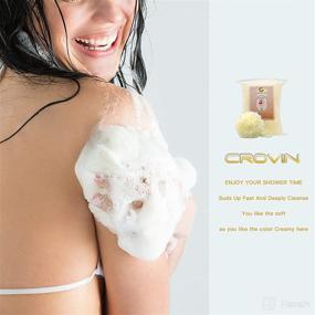 img 1 attached to CROVIN Shower Puff（Set Exfoliating Scrubber