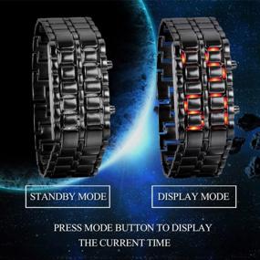 img 1 attached to JewelryWe LED Lava Watch For Men Women Square Digital Faceless Metal Wristwatches, For Xmas
