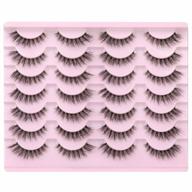 14 pairs 5d mink false eyelashes natural look wispy fluffy volume fake lashes cat eye strip lash band clear individual newcally lashes logo