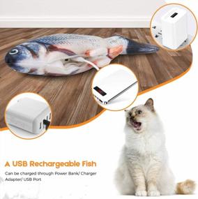 img 3 attached to Interactive Cat Toy: Beewarm Flopping Fish - Perfect For Biting, Chewing And Kicking (Catfish)