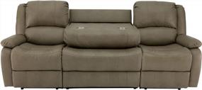 img 1 attached to Upgrade Your RV Living Room With RecPro Charles Collection Double Recliner Sofa & Wall Hugger Recliner - Putty