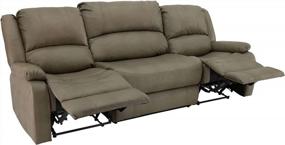 img 3 attached to Upgrade Your RV Living Room With RecPro Charles Collection Double Recliner Sofa & Wall Hugger Recliner - Putty