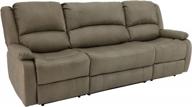 upgrade your rv living room with recpro charles collection double recliner sofa & wall hugger recliner - putty logo