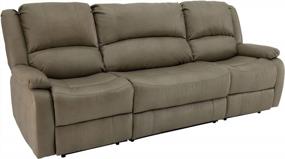img 4 attached to Upgrade Your RV Living Room With RecPro Charles Collection Double Recliner Sofa & Wall Hugger Recliner - Putty