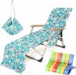 vocool beach chair towel chaise lounge cover with pockets and clips pool chair towel for outdoor patio garden(green) logo