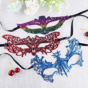 img 2 attached to Make A Dramatic Entrance With SIQUK 20 Pieces Lace Masquerade Masks For Women - Venetian Style