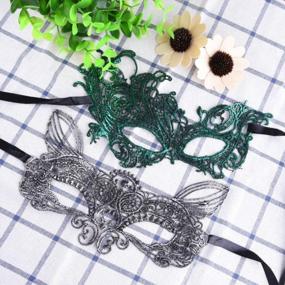 img 1 attached to Make A Dramatic Entrance With SIQUK 20 Pieces Lace Masquerade Masks For Women - Venetian Style