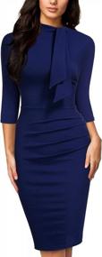 img 4 attached to Miusol Women'S Retro Half Collar Ruffle Style Cocktail Pencil Dress