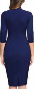 img 3 attached to Miusol Women'S Retro Half Collar Ruffle Style Cocktail Pencil Dress