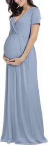 img 3 attached to Plus Size Maternity Maxi Dress For Baby Shower Or Photography - MUSIDORA