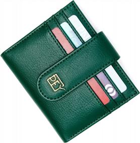 img 3 attached to Тонкий женский кошелек двойного сложения с держателем для кредитных карт и карманом для монет на молнии - GEEAD