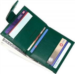 img 2 attached to Тонкий женский кошелек двойного сложения с держателем для кредитных карт и карманом для монет на молнии - GEEAD