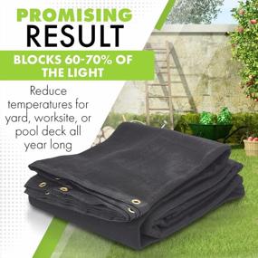 img 2 attached to 🌲 Premium 8 FT X 16 FT Heavy Duty Black Knitted Mesh Tarp: Versatile 60-70% Shade Solution for Shade, Green House, Garden, Canopy, Pools, Dump Truck by Windscreensupplyco