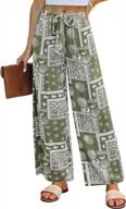 stylish & comfy women's printed palazzo lounge pants with wide legs, belt & pockets - perfect for beach, casual wear & every occasion logo