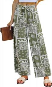 img 4 attached to Stylish & Comfy Women'S Printed Palazzo Lounge Pants With Wide Legs, Belt & Pockets - Perfect For Beach, Casual Wear & Every Occasion