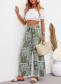 img 1 attached to Stylish & Comfy Women'S Printed Palazzo Lounge Pants With Wide Legs, Belt & Pockets - Perfect For Beach, Casual Wear & Every Occasion