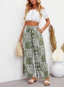 img 2 attached to Stylish & Comfy Women'S Printed Palazzo Lounge Pants With Wide Legs, Belt & Pockets - Perfect For Beach, Casual Wear & Every Occasion