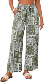 img 3 attached to Stylish & Comfy Women'S Printed Palazzo Lounge Pants With Wide Legs, Belt & Pockets - Perfect For Beach, Casual Wear & Every Occasion