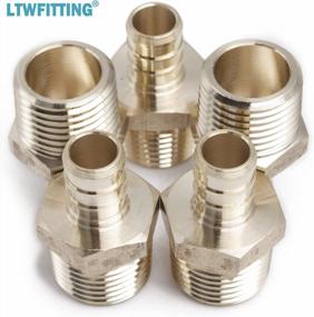 img 1 attached to 1/2-Inch PEX X 1/2-Inch Male NPT Crimp Adaptor Fitting (Pack Of 5) - LTWFITTING Lead Free Brass PEX Adapter