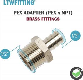 img 3 attached to 1/2-Inch PEX X 1/2-Inch Male NPT Crimp Adaptor Fitting (Pack Of 5) - LTWFITTING Lead Free Brass PEX Adapter