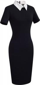 img 2 attached to Homeyee Ladies' Turn-Down Collar Celebrity Business Bodycon Dress For Enhanced SEO