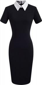 img 3 attached to Homeyee Ladies' Turn-Down Collar Celebrity Business Bodycon Dress For Enhanced SEO