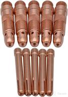 🔥 high-quality tig welding torch consumables kit: 10pcs collet body 10n31 (1/16") & collet 10n23 (1/16") for torch models 17, 18, and 26 logo