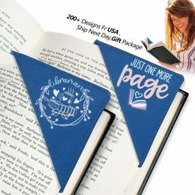 img 4 attached to Unique Book Lover Gift: ABAMERICA 2 Pcs Personalized Leather Corner Bookmark From USA