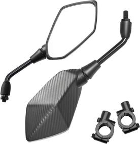 img 4 attached to Trkimal Universal Adjustable Motorcycle Rear View Mirror - Rhombus Convex Mirror with 10mm Clockwise Thread Bolt, 7/8” Handlebar Mounts for Motorcycle, Scooter, ATV, and More