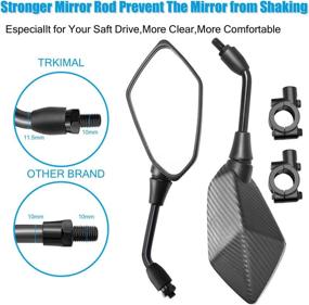 img 3 attached to Trkimal Universal Adjustable Motorcycle Rear View Mirror - Rhombus Convex Mirror with 10mm Clockwise Thread Bolt, 7/8” Handlebar Mounts for Motorcycle, Scooter, ATV, and More