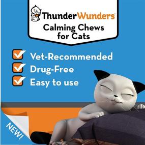 img 2 attached to Vet-Recommended ThunderWunders Cat Calming Chews - Effective for Reducing Situational Anxiety, Vet Visits, Travel, Separation, Fireworks, Thunderstorms & More! 100 Count