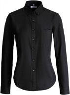 women's oxford button down shirt - wrinkle resistant classic-fit cotton top with long sleeves (sizes 2xs-3xl) logo
