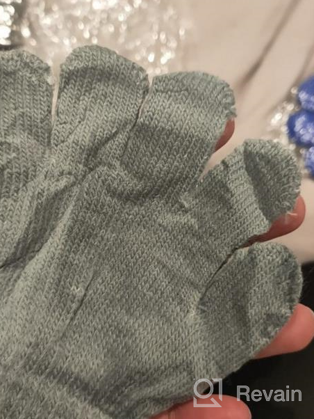 img 1 attached to 🧤 Winter Kids Gloves: 4 Pairs Full Finger Knit Gloves for Warmth & Comfort - Boys and Girls review by Adrian Summers