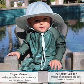 img 2 attached to Boys' Long Sleeve Sunsuit With UPF 50+ Sun Protection In Multiple Colors By SwimZip