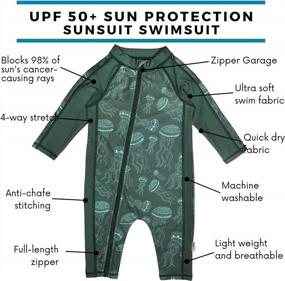 img 3 attached to Boys' Long Sleeve Sunsuit With UPF 50+ Sun Protection In Multiple Colors By SwimZip