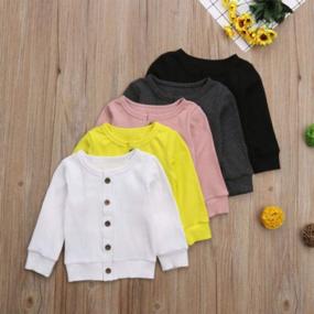 img 1 attached to Adorable Long Sleeve Button-Down Knitted Sweater Cardigan For Newborn Baby Girls