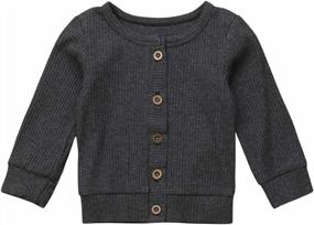 img 4 attached to Adorable Long Sleeve Button-Down Knitted Sweater Cardigan For Newborn Baby Girls