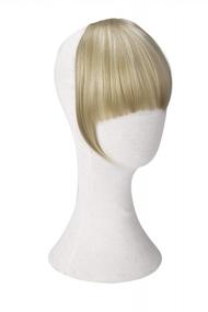 img 2 attached to Synthetic Full Length Layered Clip-In Hair Bangs With Ash Blonde And Light Blonde Highlights - REECHO Fashion Hair Extensions Fringe Piece