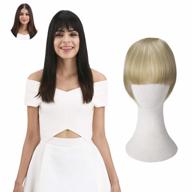 synthetic full length layered clip-in hair bangs with ash blonde and light blonde highlights - reecho fashion hair extensions fringe piece logo