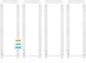 img 4 attached to 4 Pack LUXRITE U Bend LED Tube Light, 15W (32W Equiv.), 3500K-5000K Colors, 1900 Lumens, UL Certified