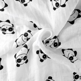 img 1 attached to Soft And Breathable Panda Muslin Swaddle Blanket Made With 100% Cotton - Large 47’’ X 47’’, 1 Pack By Kyapoo