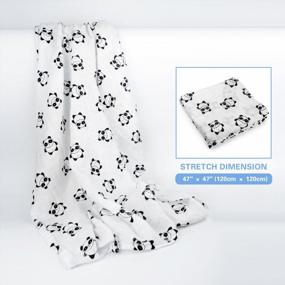 img 3 attached to Soft And Breathable Panda Muslin Swaddle Blanket Made With 100% Cotton - Large 47’’ X 47’’, 1 Pack By Kyapoo