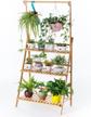 copree bamboo 3-tier hanging plant stand: organize your garden in style! logo
