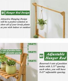 img 2 attached to COPREE Bamboo 3-Tier Hanging Plant Stand: Organize Your Garden In Style!