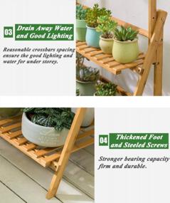 img 1 attached to COPREE Bamboo 3-Tier Hanging Plant Stand: Organize Your Garden In Style!