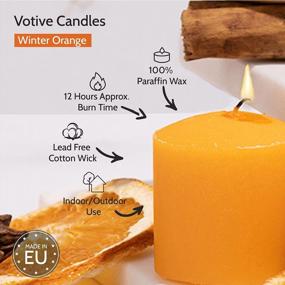 img 3 attached to 9 Pack Winter Orange Scented Votive Candles - 12 Hour Burn Time, European Made | HYOOLA